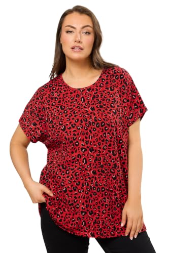 Image of Yours Curve Leopard Drop Shoulder Top - Women's - Plus Size Curve