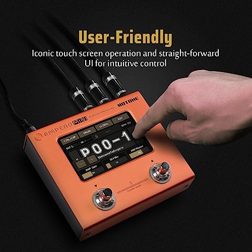 Image of Hotone Ampero Mini MP-50 OR Guitar Bass Amp Modeling IR Cabinets Simulation Multi Language Multi-Effects with Expression Pedal Stereo OTG USB Audio Interface (ORANGE)