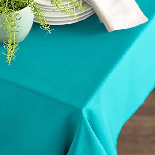 Remedios Square Tablecloth Solid Color Wrinkle-Free Polyester Table Cloth for Indoor and Outdoor Wedding Party Restaurant Banquet Home Dinner (Caribbean, 54x54 inch)