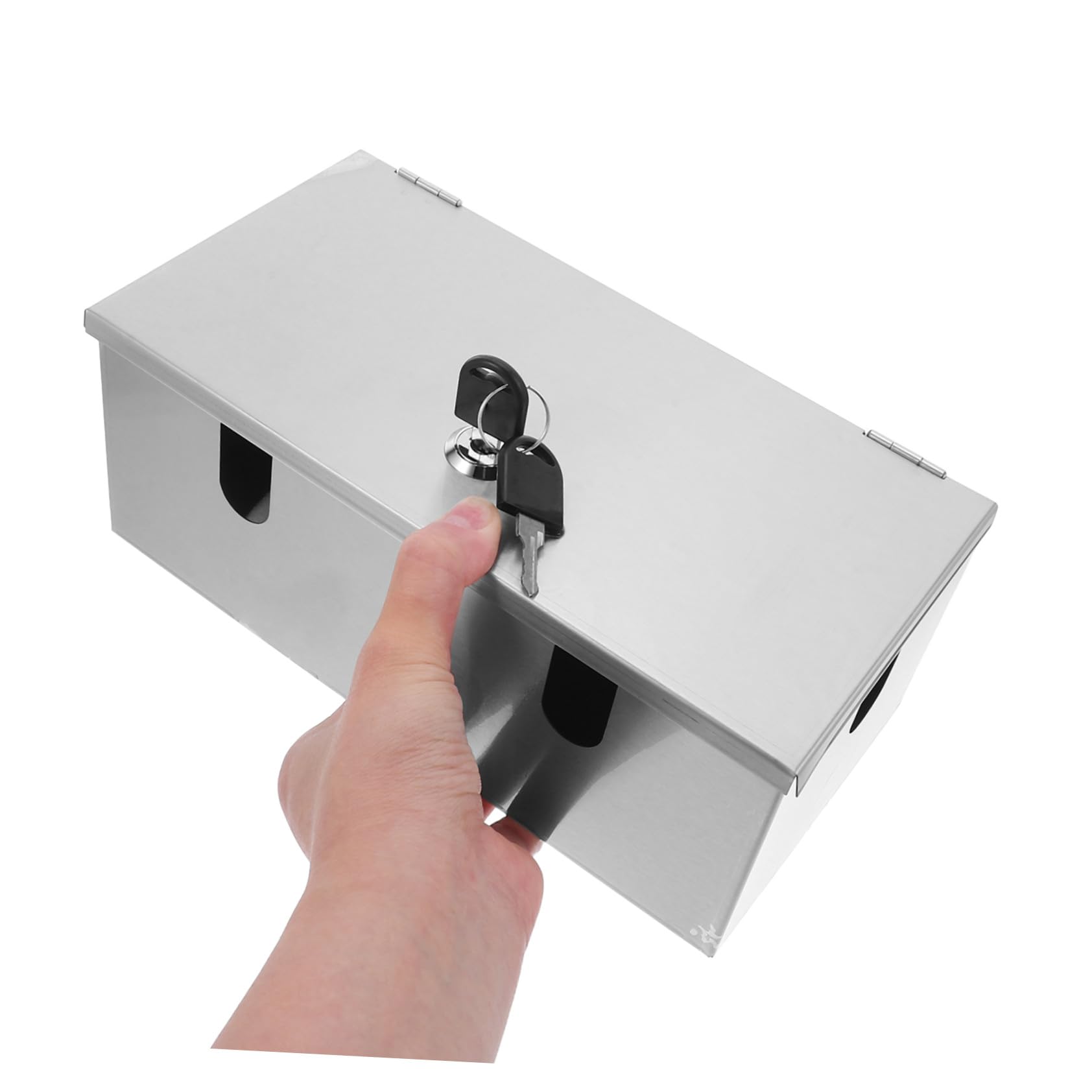 Caja de Enchufe con Cerradura Resistente al Agua Acero Inoxidable para Exterior Cubierta Protectora Antirrobo para Conexiones Eléctricas Montaje Pared Adaptable