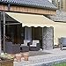 REALN 2x1.2m Awnings for Patio, Retractable Awning, 100% Polyester Made Outdoor Canopy - for Patio/Balcony/Yard (Color : Beige, Size : 78.7in/2m)