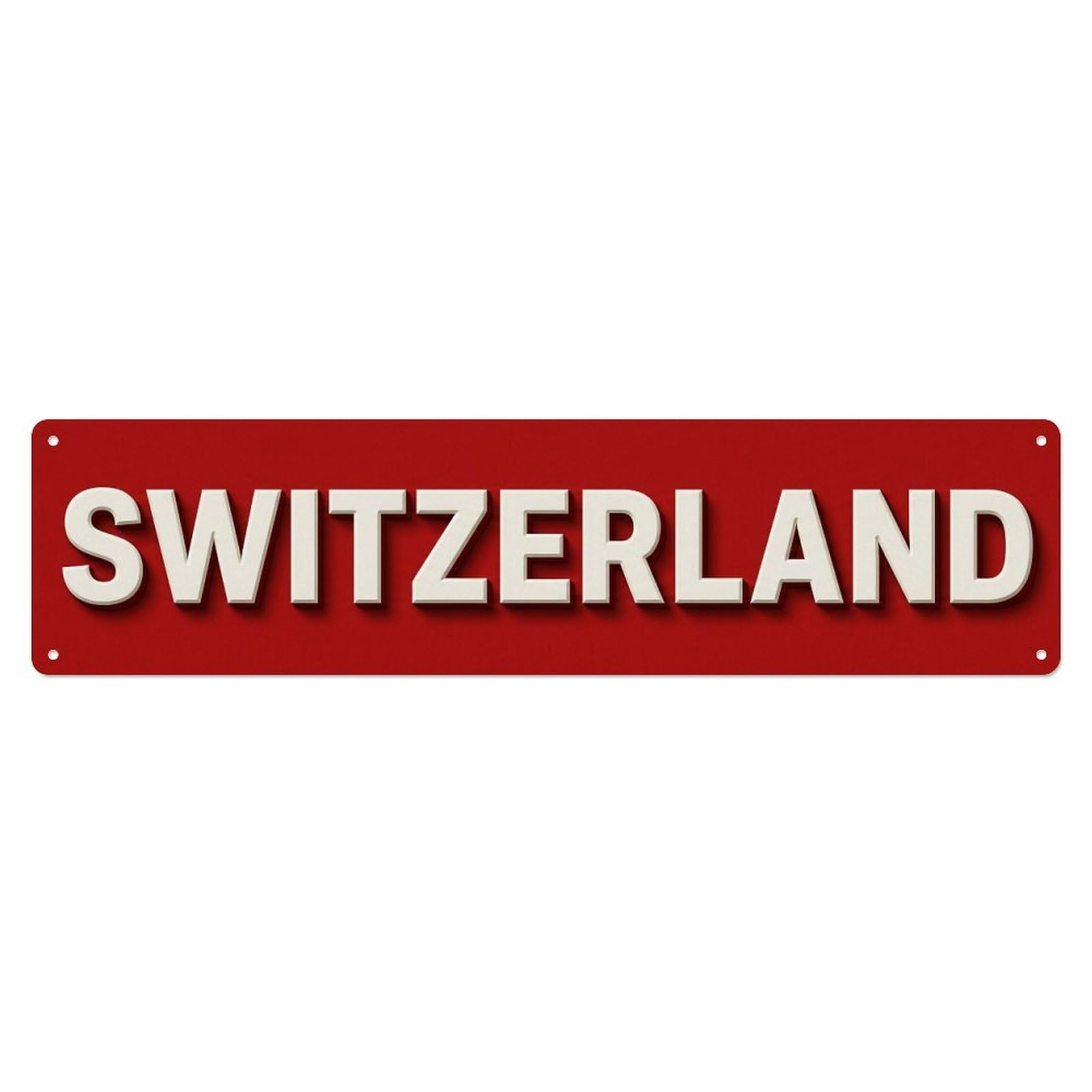 Metal Tin Sign Vintage Switzerland Flag Pattern