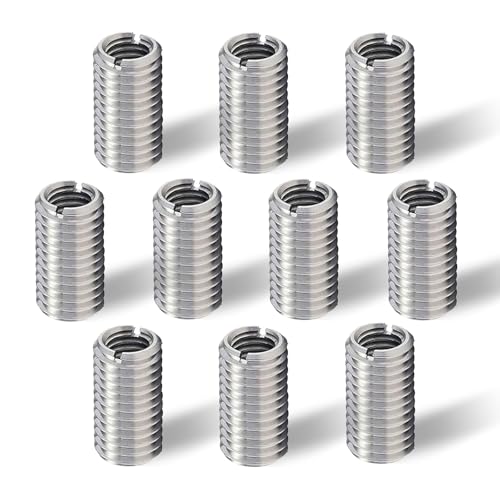Lot de 10 Inserts Filetés M6 vers M4,15 mm en Acier Inoxydable,Filetage Adaptateurs Manchon Réducteur Écrou,Insert Fileté M6 sur M4,Adaptateur Fileté,...