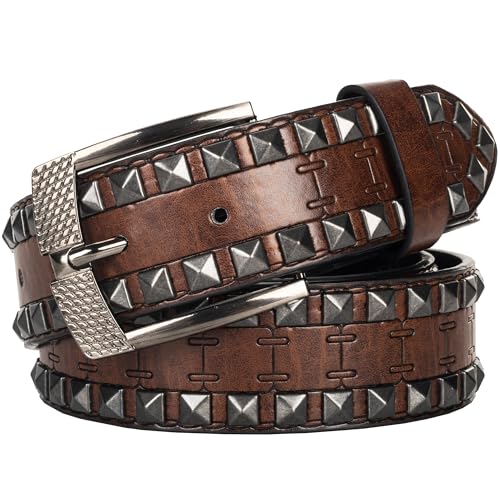 UTOWO Women Vintage-Western-Belt Floral-Engraved-Buckle Cowgirl-Belt PU-Leather-Strap Removable-Buckle Cowboy-Belts 29