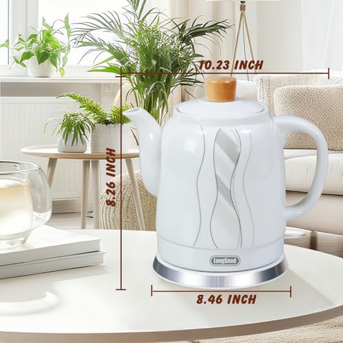 Tetera eléctrica de cerámica 1.5L con apagado automático miniatura 2