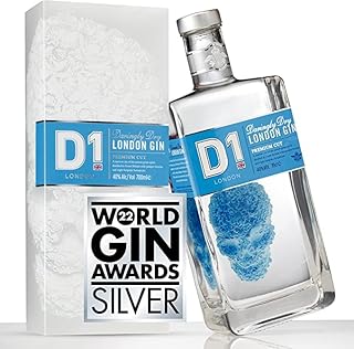 D1 London Dry Gin 70cl in Gift Box | World Gin Awards 2022 Silver Prize Winner - England | with Juniper, Citrus & Nettle | Art-Inspired Birthday Gifts for Men and Women | Skull Gin Alcohol Drinks Sets