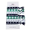 Sportybella Girls Hair Ties for Golf Accessories, 7 Count – Hair Elastics with Golf Club Design, No Crease Hair Ties for Female Golfers – Green, Black