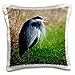 3dRose A Blue Heron Rests on foreshore of The Ocean in B C Kissenbezug, Weiß, 16" x 16"