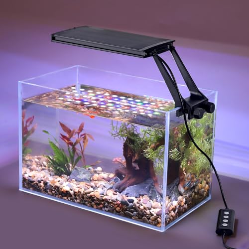 Image of hygger Clip On 24 /7 Lighting Aquarium LED Light,Sunrise-Daylight-Moonlight and DIY Mode, Adjustable Timer /Brightness Fish Tank Light with 7 Colors for Planted Tank (12W for 7~10in Tank)