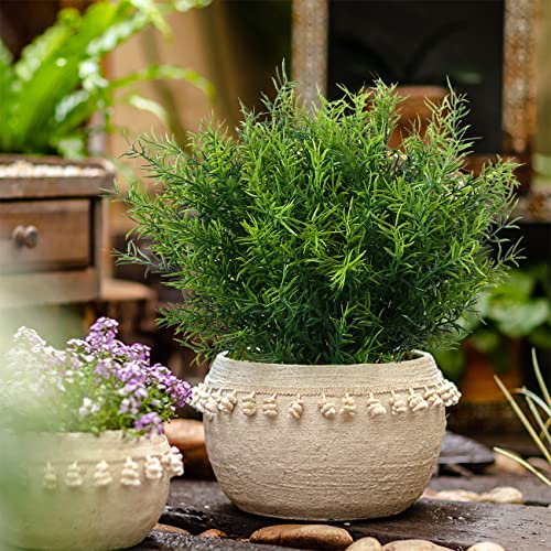 Artificial Plants Flowers Grass Shrubs 8 Pack No Fade Faux Plastic Flowers Outdoor For Vases Farmhouse Garden Porch Patio Office Indoor Wedding Decoration Greenery Fake Plants Uv Resistant (4#Green) #TOP6