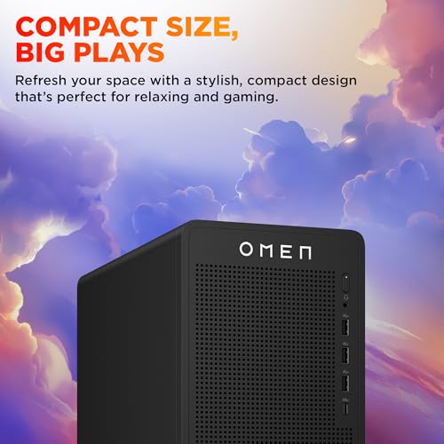 Image of HP Omen 16L Gaming Desktop 14th Gen Intel Core i5-14400F, 6GB NVIDIA GeForce RTX 3050 (16GB DDR5, 1TB SSD) Win11, M365 Basic(1yr)*MSO 2024, Black Metal, 5.61kg, TG03-0015in