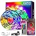 Produktbild KSIPZE Led Strip 20m, Bluetooth Music Sync, Timer-Einstellung RGB LED Streifen, Farbwechsel Led Lichtband Led Selbstklebend Leiste Band für Schrankdeko, Party, Zuhause, Schlafzimmer, Dimmbar