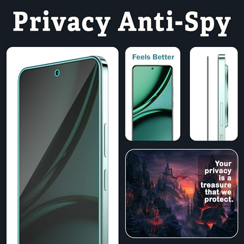 Image of ArmourPro Privacy Tempered Glass Screen Protector Compatible for Realme Narzo 70 Pro, Narzo 70, Realme 13 Plus and 12 Plus (6.67 Inch) with Edge to Edge Coverage and Installation kit (Pack of 2)