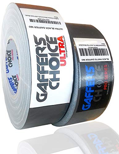 Gaffer Tape Gaffer's Choice Ultra - Black Gaffers Tape 2 Inch X 60 Yard - The Biggest Roll - Heavy Duty Tape - Easiest To Tear Cloth Tape #TOP4
