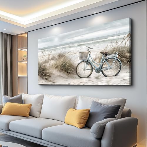 ERQINHUA Large Wall Canvas Picture Aesthetics Painting With Printed Wall Art For Restaurant Marine Beach Landscape Painting Wall Decor For Office Living Room Bedroom Home Decoration 30 X 60 Inches