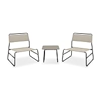 Zendea Salotto da Giardino Esterno Cannes – Set Tavolo e Sedie da Esterno in Acciaio