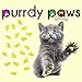Purrdy Paws 40 Pack Soft Nail Caps for Cat Claws NEON Yellow Medium