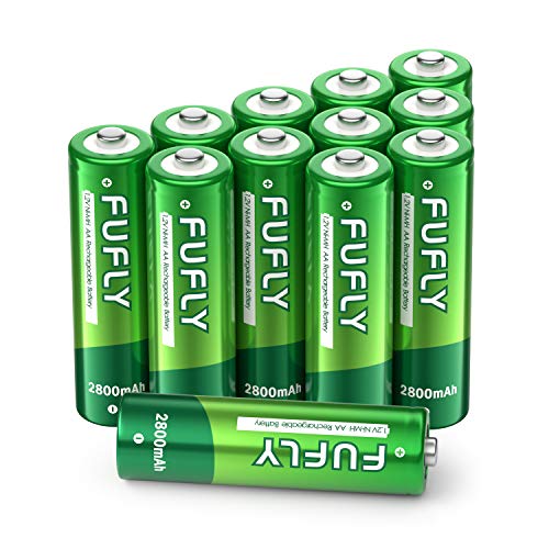 Fufly AA Rechargeable Batteries 2800mAh - 1.2V Ni-MH High Capacity Low Self Discharge Precharged Double A Battery (Pack of 12)