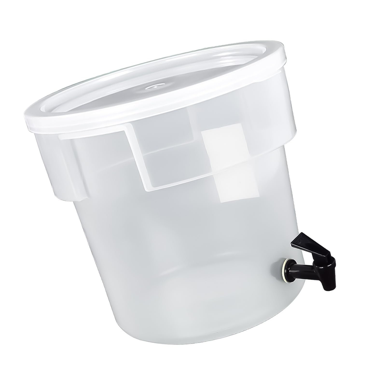 Contenedor redondo portátil para bebidas para zumos de café, bebidas frías, actividades al aire libre, reuniones familiares, resistente, apto para alimentos, construcción de polipropileno