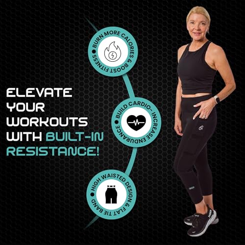 Challenge Weighted Workoutwear High-Waisted Leggings for Women - Black 7/8 with 2.5 lb Removable Weights & Built-in Pockets - Image 5