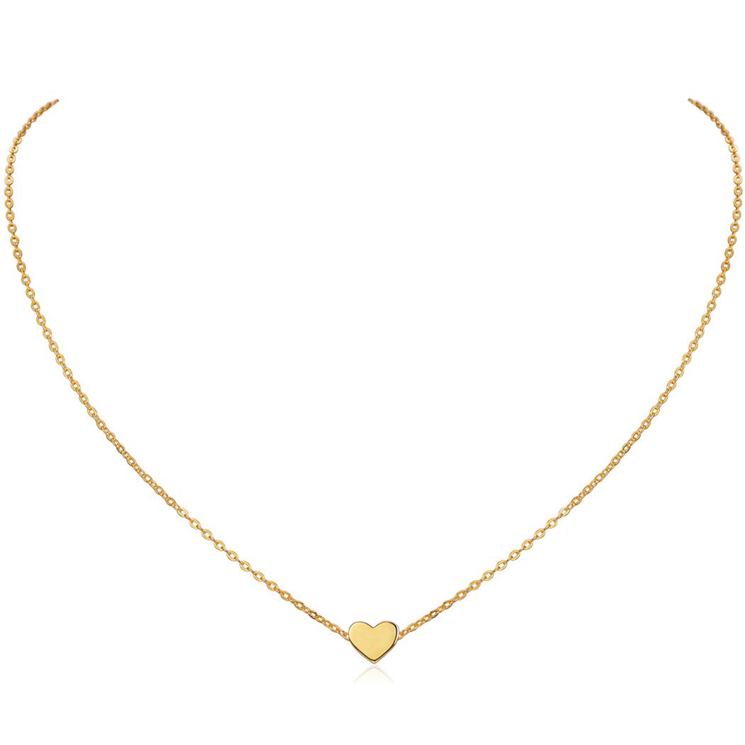 ChicSilverCollar Plata Mujer Colgante Luna Estrella Corazón Plata de Ley 925 Colgante Pequeño Gargantilla Choker Clavícula Joyería Minimalista Bohemia