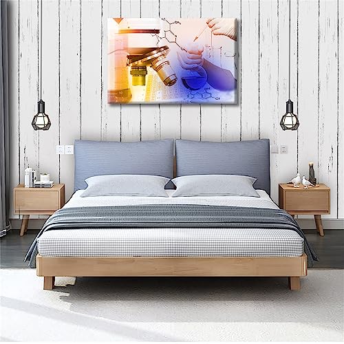 Image of TUMOVO 1 Pieces Clinical Laboratory Black and White Wall Art Medical Artwork Wall Decor for Bedroom Scientific Experiments Wall Art Print on Canvas Framed Ready to Hang (16 inch Wx24 H)