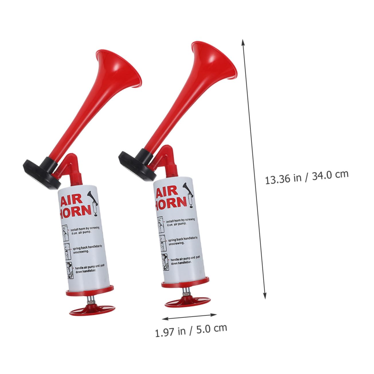 TOYANDONA 2 Stück Handliches Air Horn Fußball Event lautes Handpumpe Horn für Sportveranstaltungen Partys Boote und Fanfans Rote Cheerleader Pfeife für Feierlichkeiten und Spiele