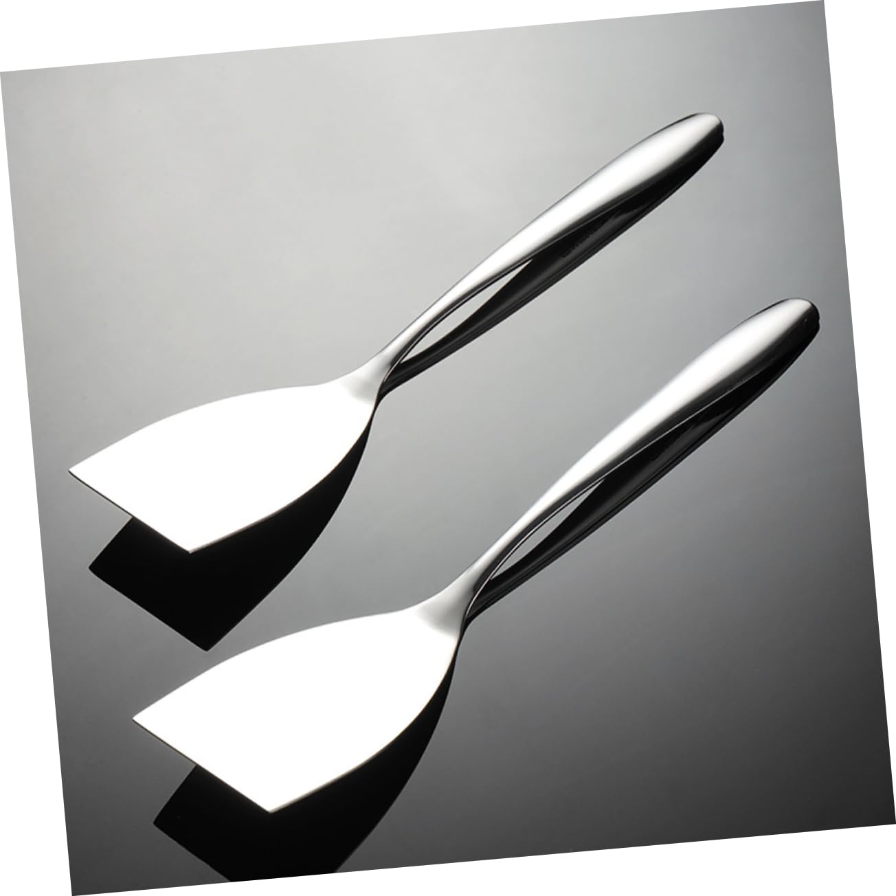 TOYANDONA 5 Set Spatola per Friggere in Acciaio Inossidabile Spatola per Friggere Bistecca Frittura Carne Cuoco Cucina Pinna per Bistecca Girando Piccolo Mescolata Grasso 2 Pezzi*5