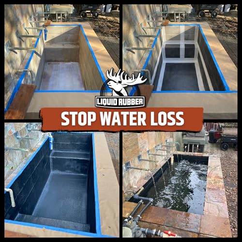 Liquid Rubber NeoPond Waterproof Pond Sealant - Fish and Plant Safe Waterproofing Membrane Sealer for Ponds and Water Features, Black, 5 Gallon