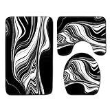 Badezimmer Vorleger 3-teiliges WC Vorleger ohne Ausschnitt rutschfest für Hänge-WC Badezimmer Waschbar Dusch Matte Teppich Waschbar