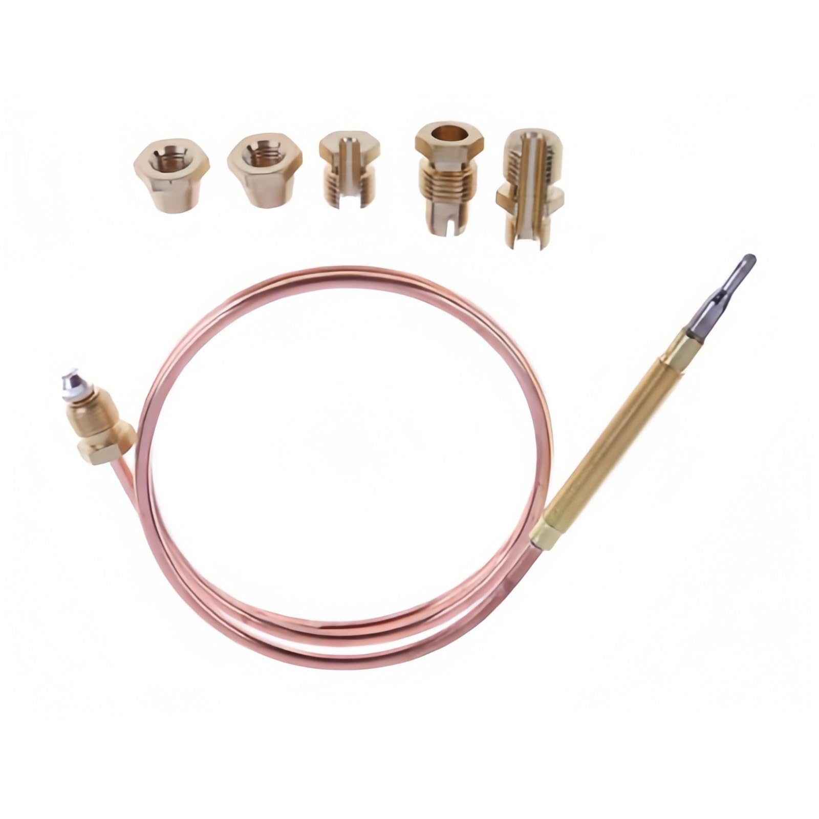 Sisyeuo Sensitivity Stove Thermocouple 150cm Coppers Temperature Probes 5 Adapter Nut Pack Commercial Stove Thermocouple