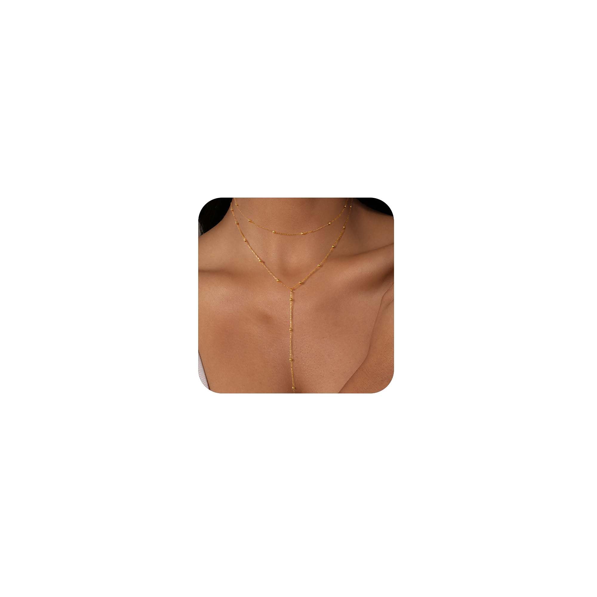 Lariat-ketting met sterhangers in zilver | Yours Clothing