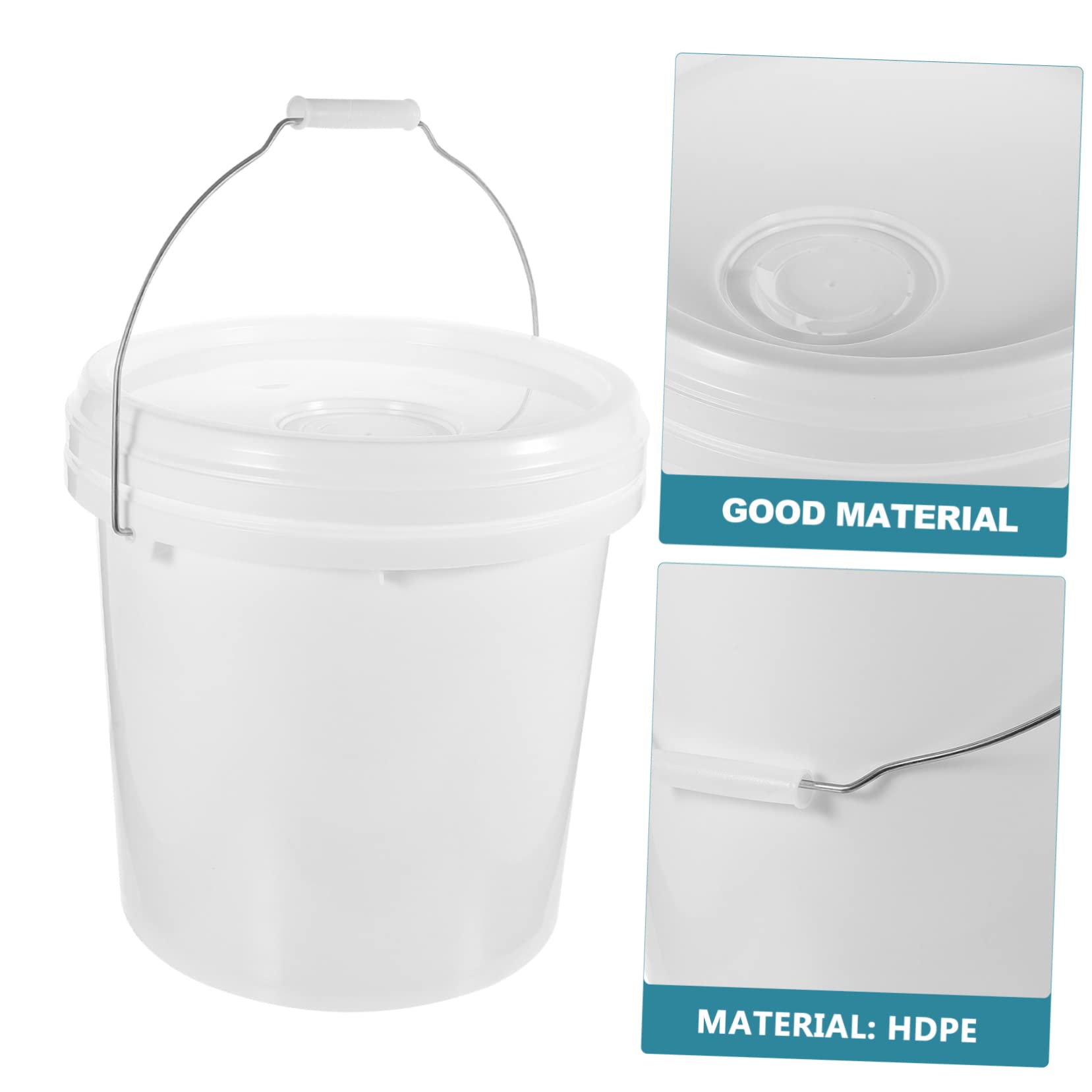 PartyKindom Cubo de Pintura Blanco de 10 L con Tapa, Multiusos y Fabricado en Hdpe, Adecuado para Almacenamiento y Aplicaciones Prácticas en Pintura