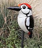 keramikfiguren garten In aufwendiger Handarbeit hergestellt und bemalt. Der Specht kann auf einen Rundstab (Holz/Metall) aufgesteckt werden - D10mm