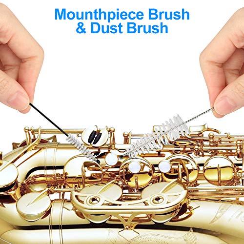 2 PCS 5\'\' Thickening Trumpet cover for Trumpet Alto Saxophone Bass Clarinet Cornet, Saxophone Cleaning Care Kit with Thumb Rest Reed Case Mouthpiece Brush Cleaning Cloth for Wind Instrument - Thumbnail 4