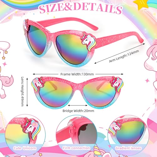 Image of 3 Pairs Kids Sunglasses Girls,UV Protection Sunglasses Toddler Eyewear for Party Favors Beach Glasses Age 3-12