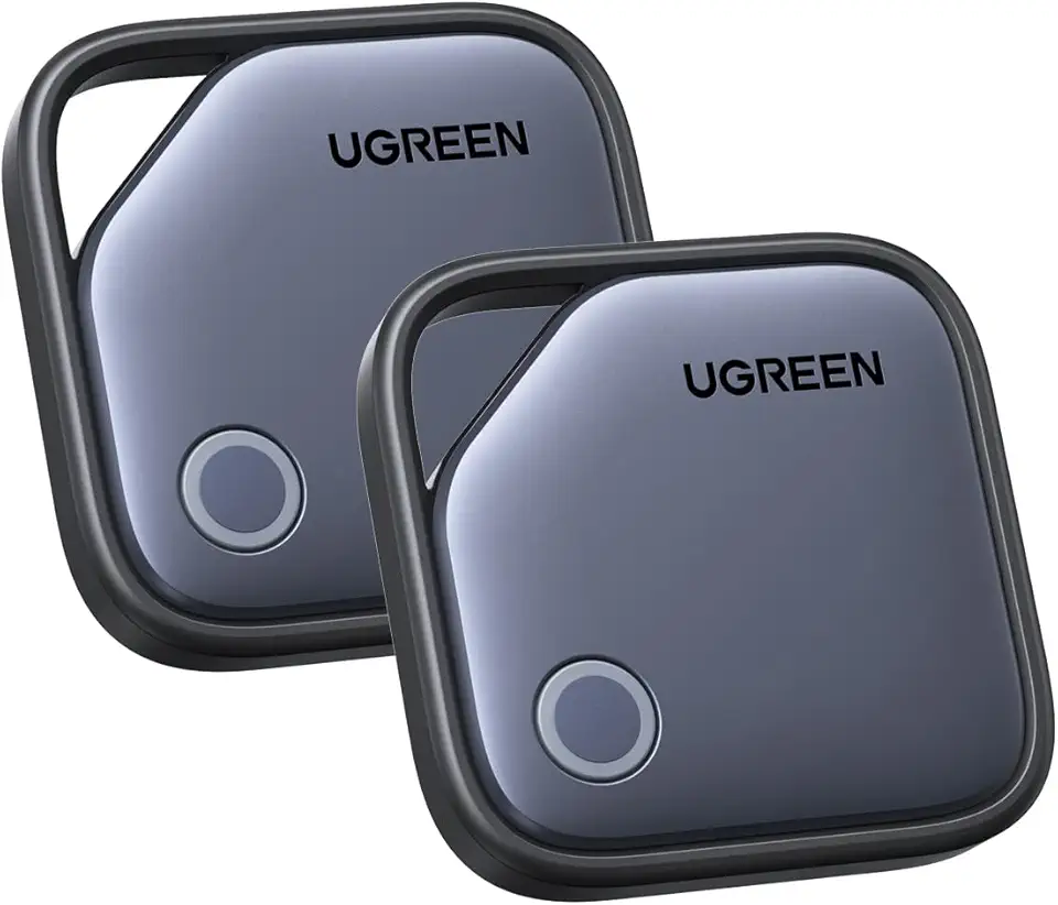 UGREEN Tag Rastreador GPS 2 Pack Compatível com Apple Find My (Apenas iOS) com Alarme Localizador Sonoro Air Bateria Substituível, Localiza Crianças e Pets, GPS para veicular Chaves Mala Mochila