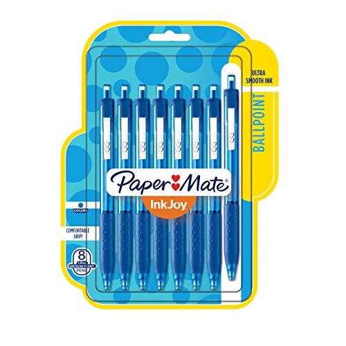 Image of Paper Mate InkJoy 300RT Retractable Ballpoint Pens, Medium Point, Blue, 8 Pack (1961307)