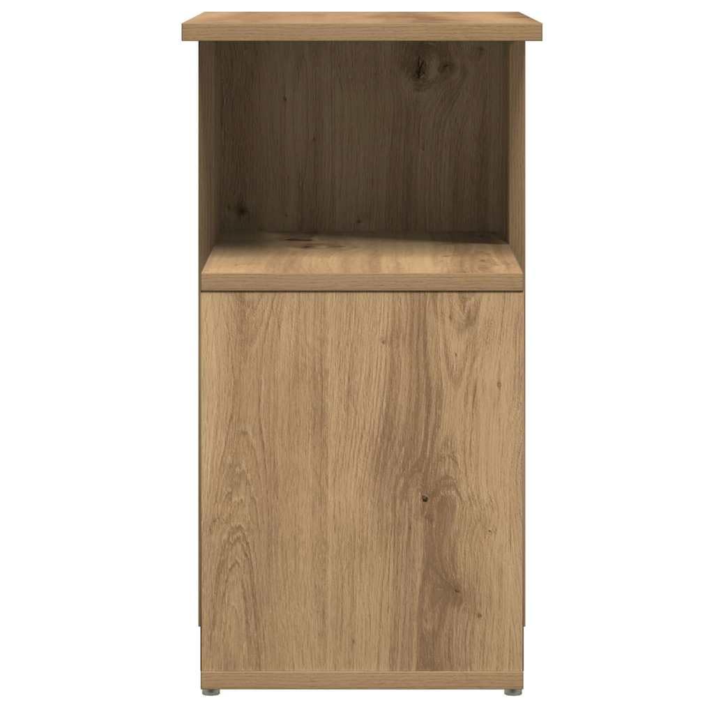 Mesa auxiliar de madera de roble Artisan, 36 x 30 x 56 cm, mesa de centro con estante, diseño moderno, resistente y fácil de limpiar, para salón, dormitorio, pasillo
