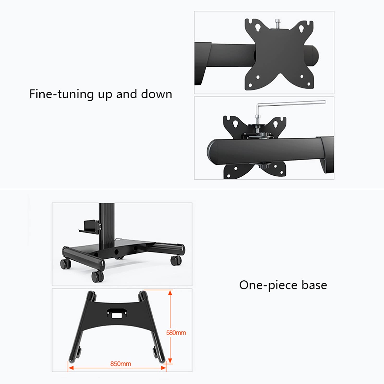 Supporto Monitor Braccio 17 "-24" / 24 "-30" Monitor a sei schermi del monitor del monitor del monitor Carrello mobile con tastiera e supporto per monitor per impieghi gravosi regolabili regolabile Br