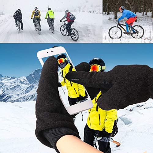 Luvas, Andoer Luvas térmicas de inverno Luvas de lã polar com tela sensível ao toque para ciclismo,