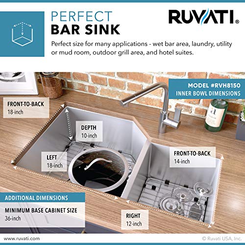 Ruvati Rvh8150 33" Undermount 16 Gauge Double Bowl Kitchen Sink #TOP2