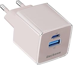 Qackenm 30W USB C Charger, 2-Port GaN Fast Charger, USB C Power Supply Compatible with iPhone 17, iPhone 16 Pro/16, iPhone Air, iPhone 15/14/13/12/11/XS/iPad Pro and More (Pink)