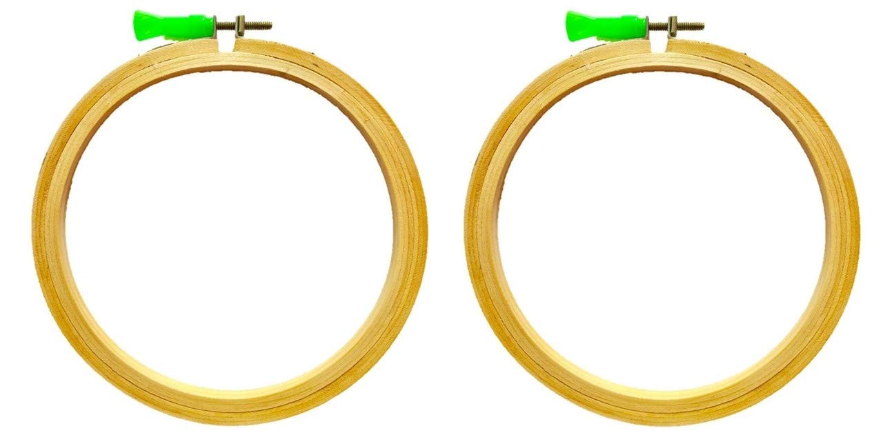 Wooden Embroidery Ring Frame Hoop Size 6 Inches 2 Pcs Combo-image-45