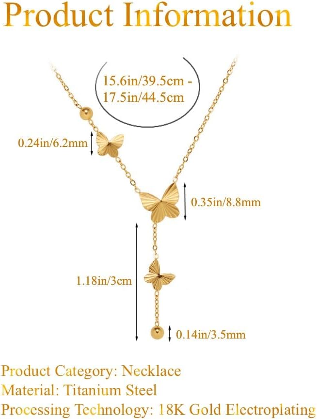 Origami Butterfly Tassel Beautiful Exquisite Radial Lines Necklace Choker Chain Summer Titanium 18K Gold Plated Necklace - Image 7