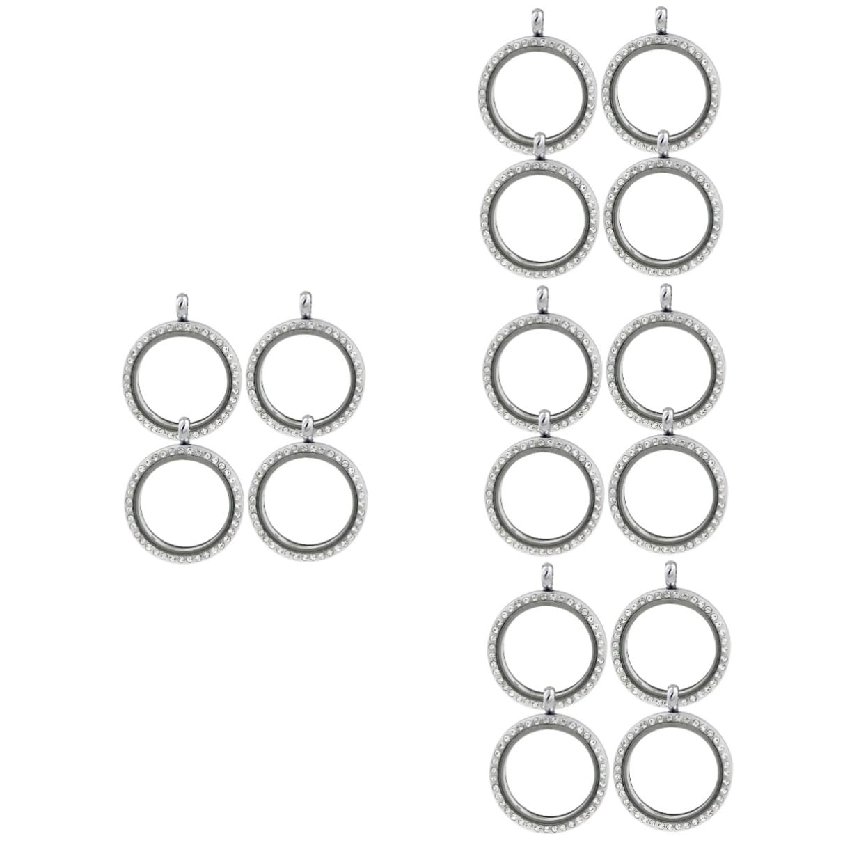 STOBOK 8 Pcs Diamond Photo Pendant DIY Photo Pendant Photo Bezel Trays Photo Necklace Open Back Bezel Pendant Necklace Locket with Picture Custom Rhinestone Decor Photo Frame Glass Charm