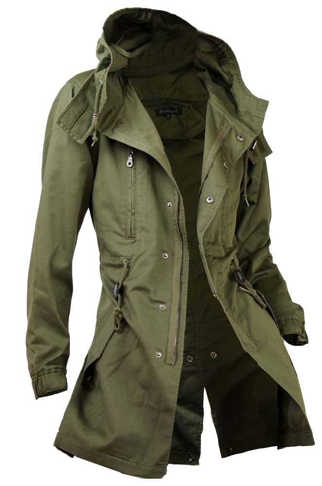 Amazon | [SaganStyle] モッズコート 【カーキ,M】メンズ
