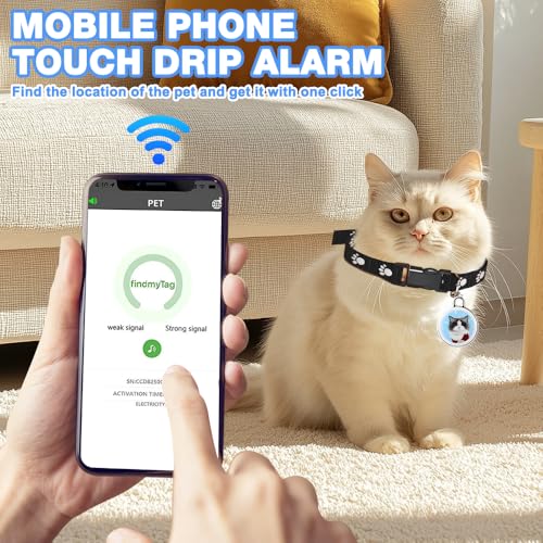 Afenau GPS Tracker Katze Hund, Tractive GPS Tracker für Katzen Ohne ABO, IP67 Wasserdichter Katzenhalsband mitGPs, Echtzeit-Positionierung KatzenTracker, KatzensGPS Trackers Halsband für IOS Android