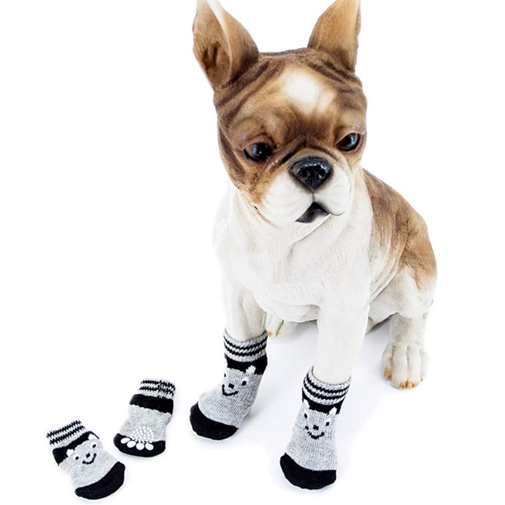 TEHAUX 3 Pairs Dog Shoe Socks Non-Slip Cotton Dog Shoes