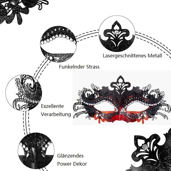 KOMUNJ Venetian Masquerade Mask, Masquerade Mask, Carnival Decorations, Venetian Masks - Image 2